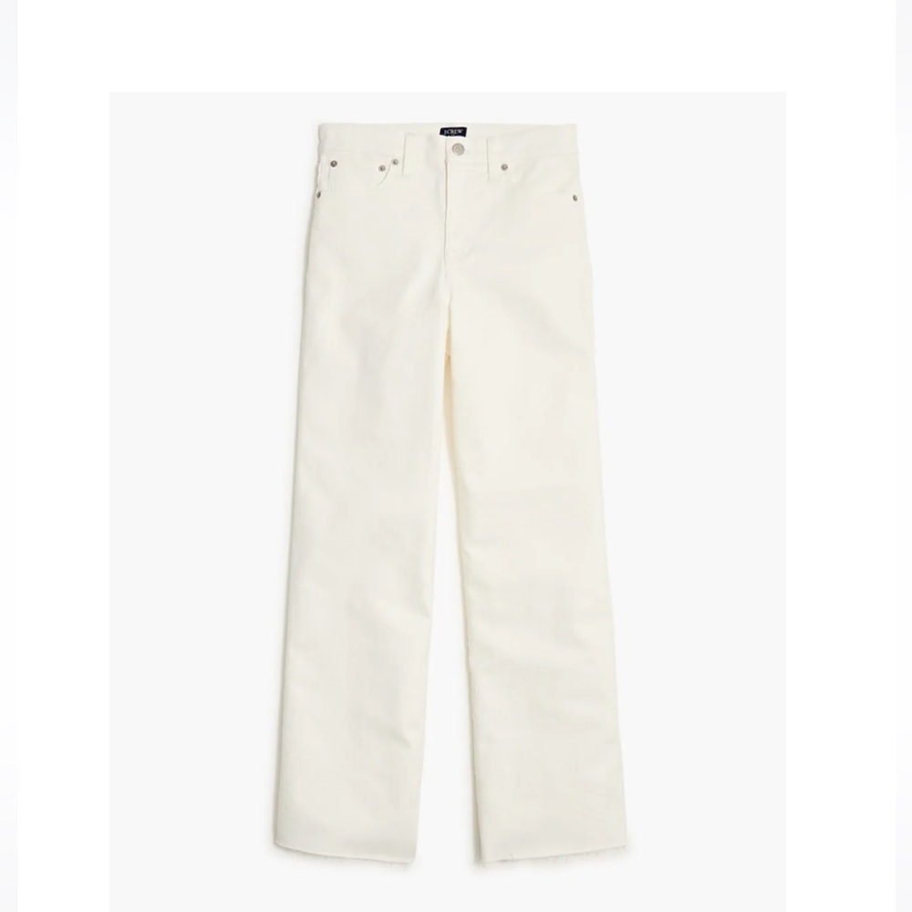 J. Crew - Women's Wide Leg Crop White Jeans (28)